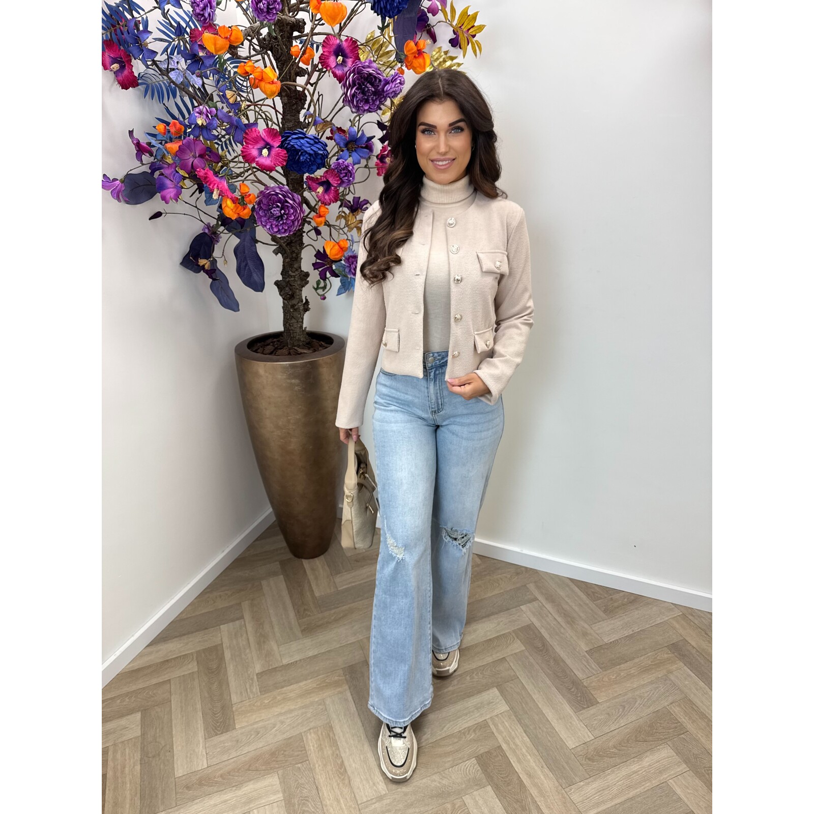 Jacket Mica button Beige