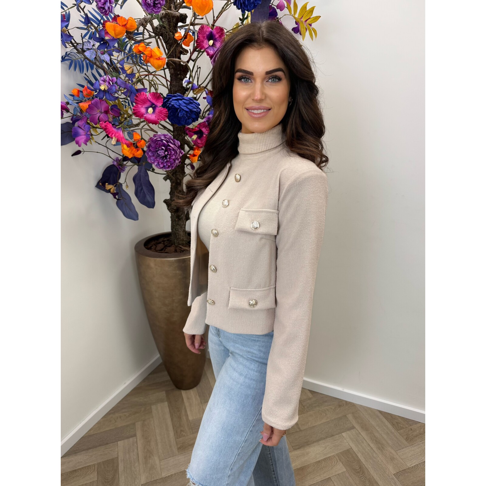 Jacket Mica button Beige