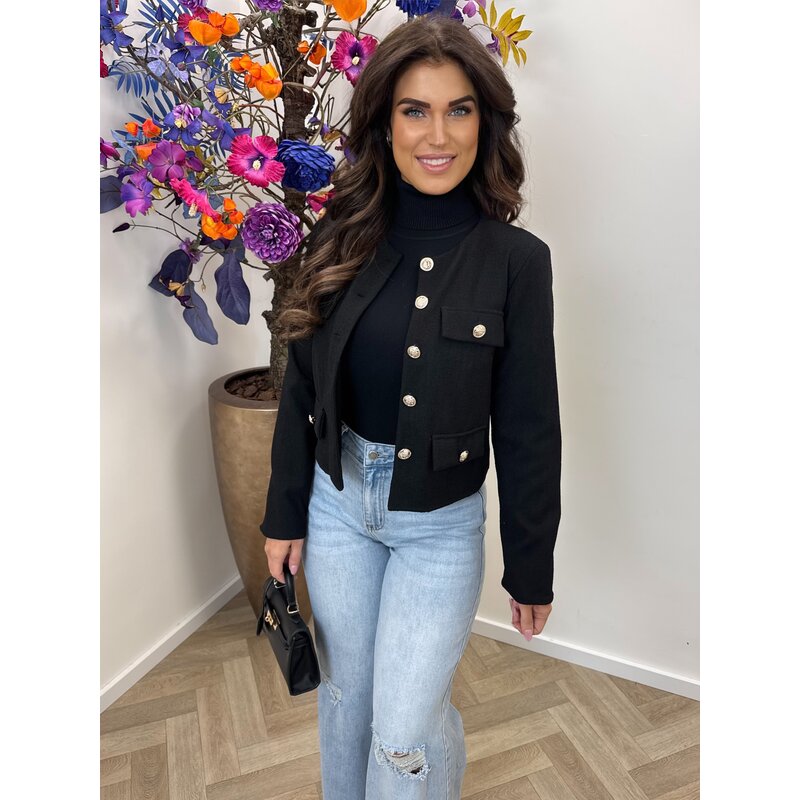 Jacket Mica button Black