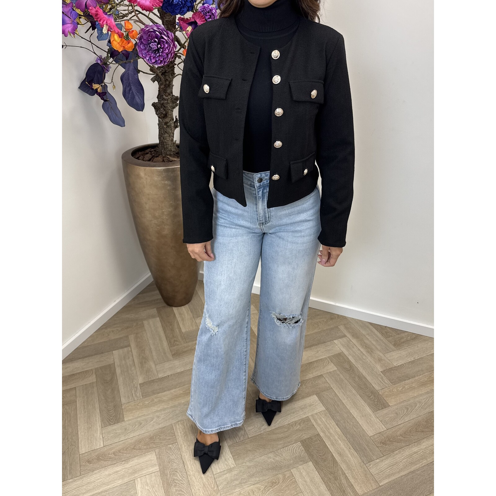 Jacket Mica button Black