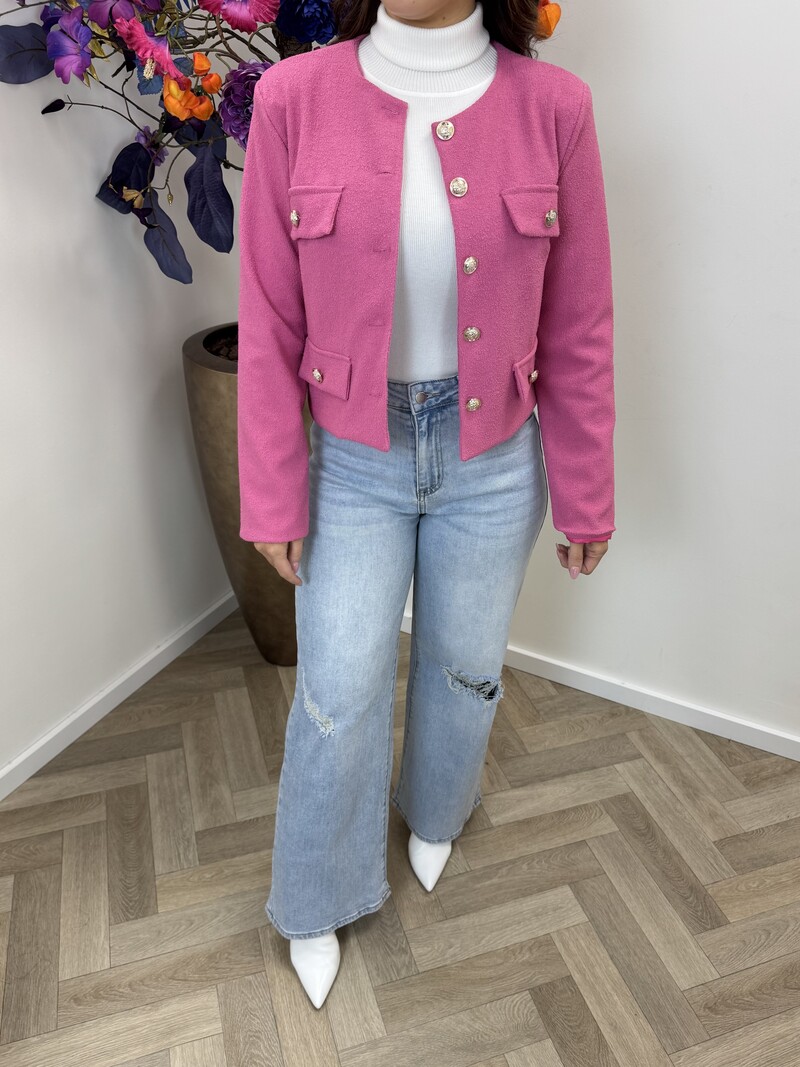 Jacket Mica button Pink