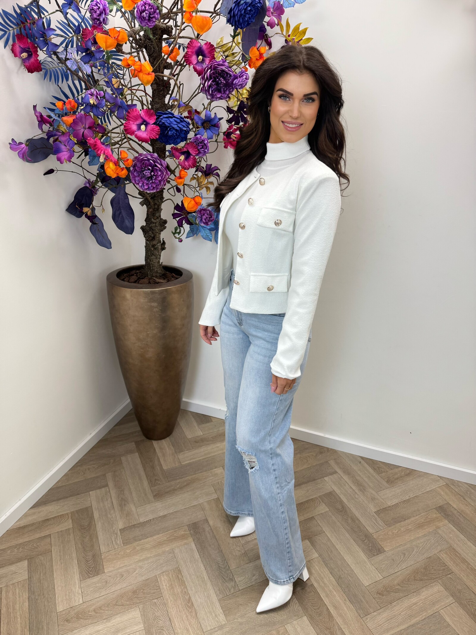 Jacket Mica button White