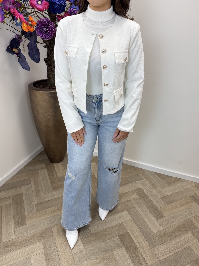 Jacket Mica button White