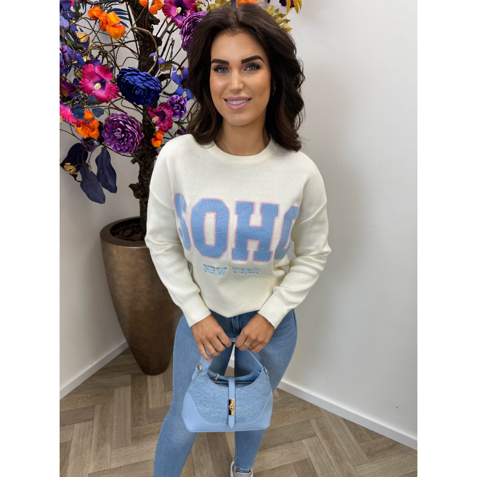 Sweater Soho Teddy AM1001 Beige Blue