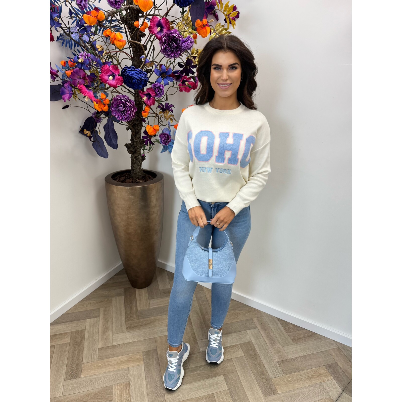 Sweater Soho Teddy AM1001 Beige Blue