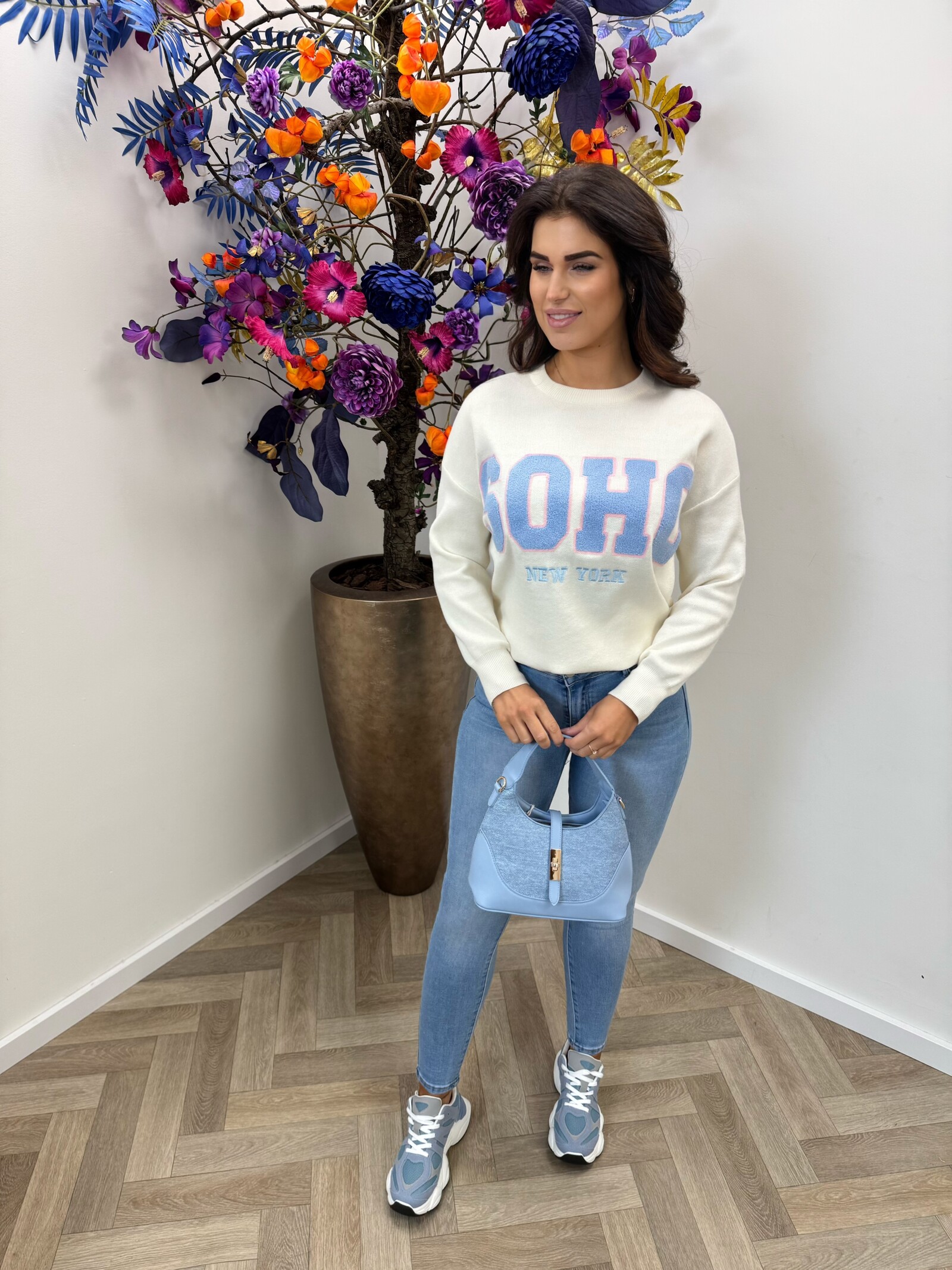 Sweater Soho Teddy AM1001 Beige Blue