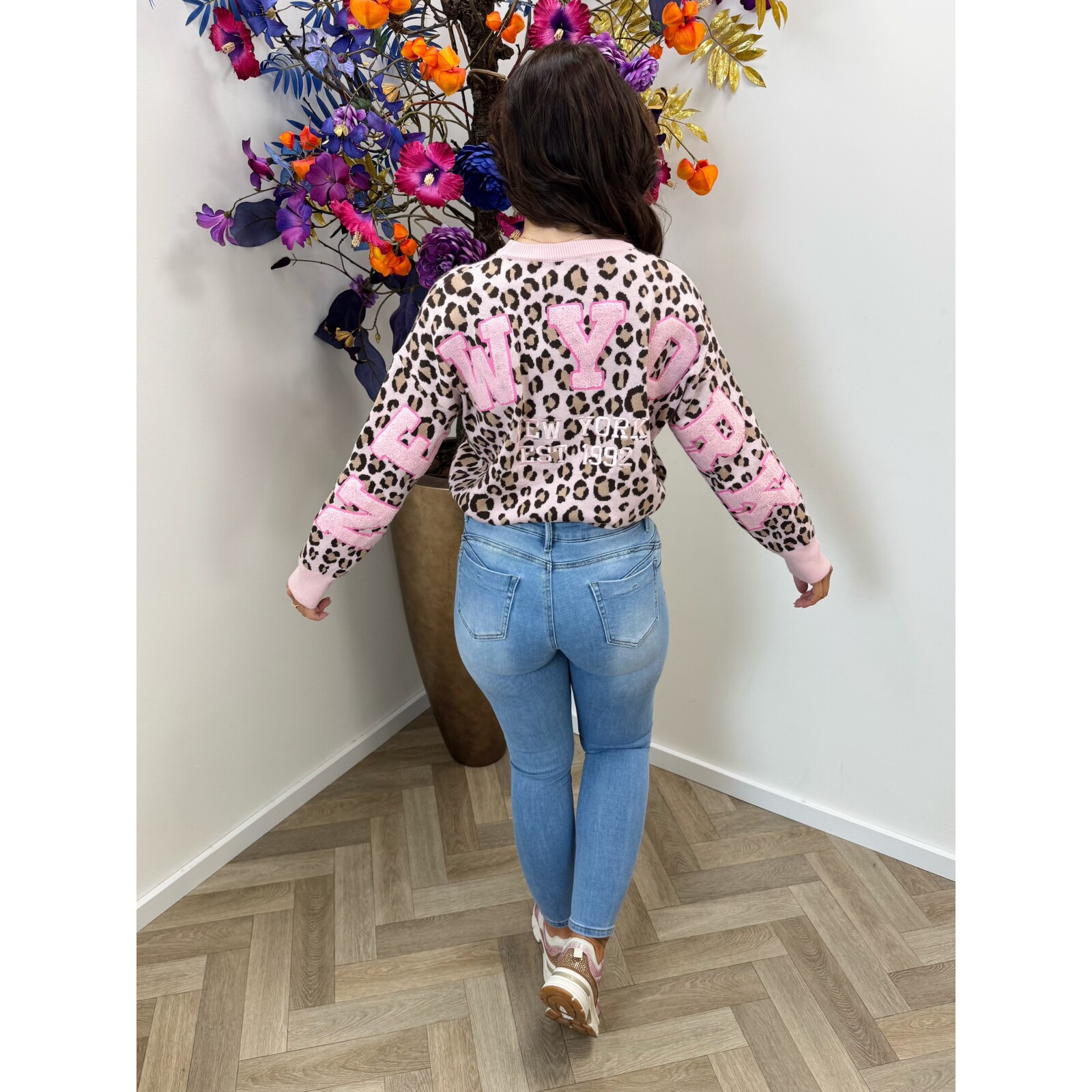 Sweater leopard New York Am1031 Pink