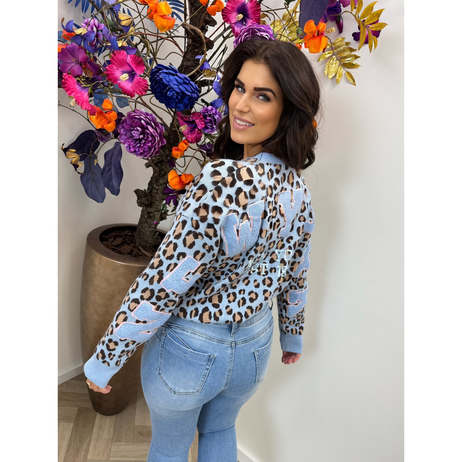 Sweater leopard New York Am1031 Blue