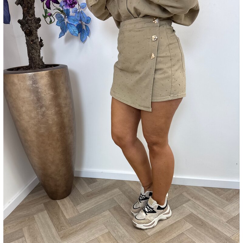 Skort Denim studs 20858 Beige