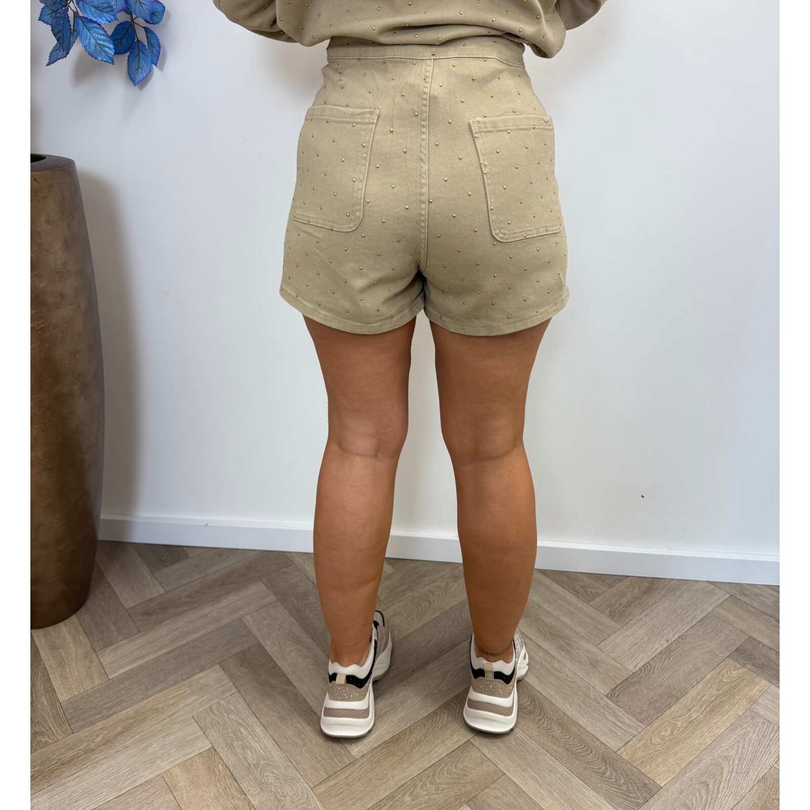 Skort Denim studs 20858 Beige