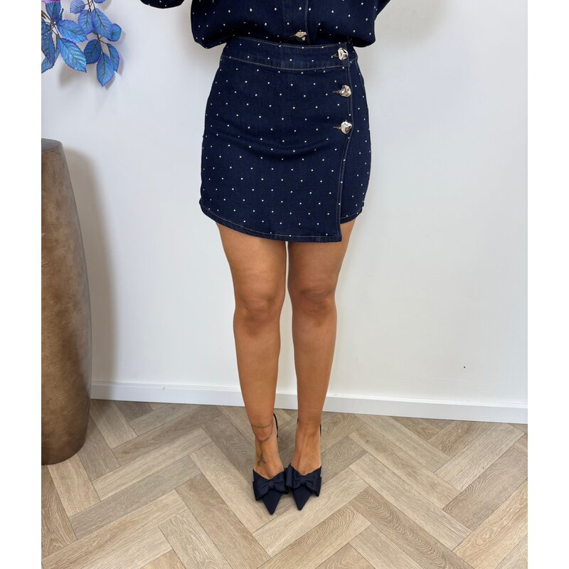 Skort Denim studs 20858 Dark Blue
