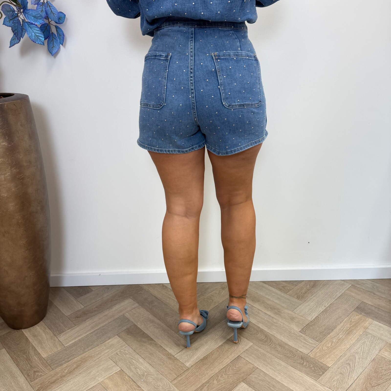 Skort Denim studs 20858 Light Blue