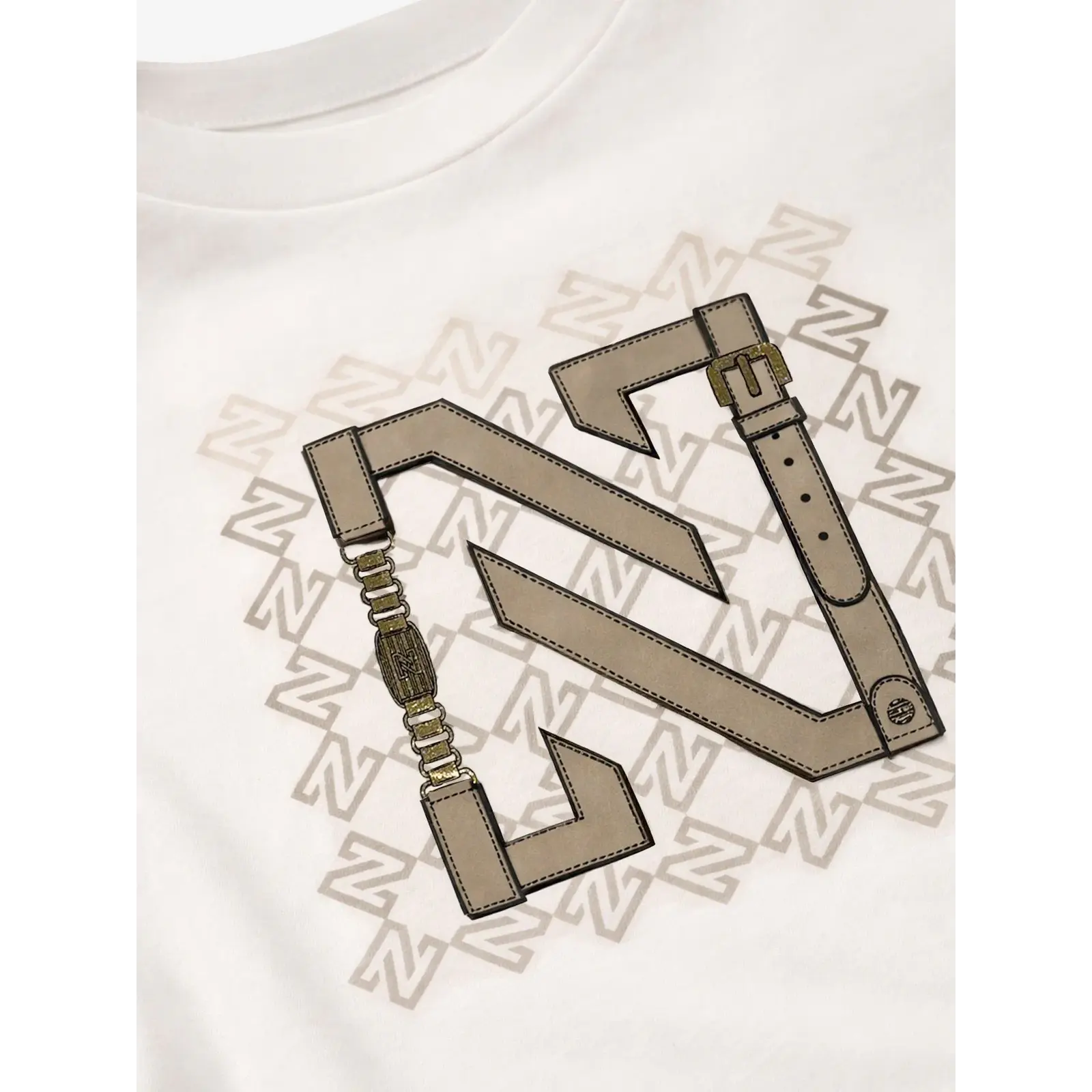 Nikkie T-Shirt chain Star white / Travertine Nikkie