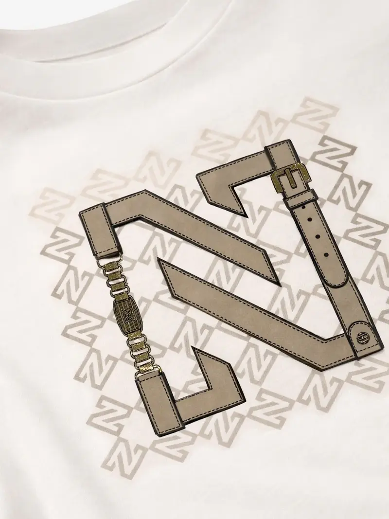 T-Shirt chain Star white / Travertine Nikkie
