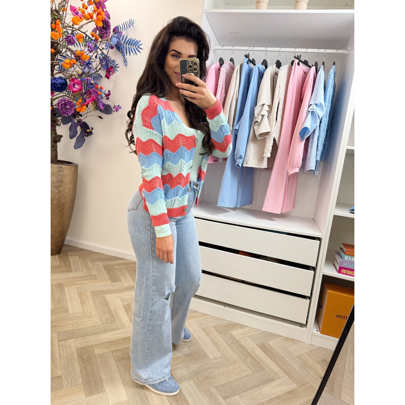 Vest Zigzag stripes mint