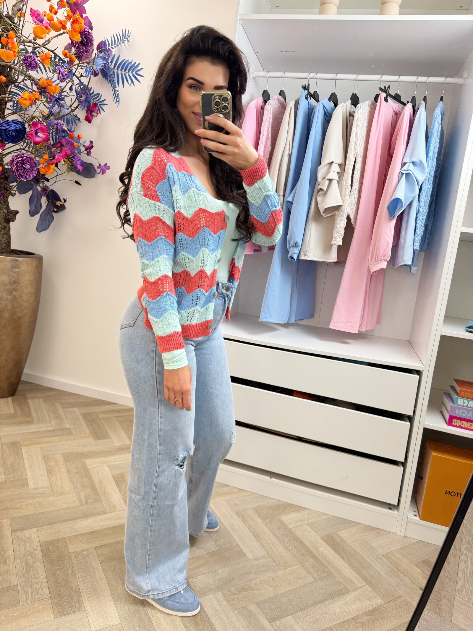 Vest Zigzag stripes mint
