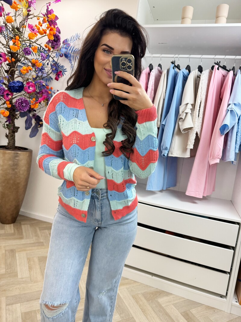 Vest Zigzag stripes mint