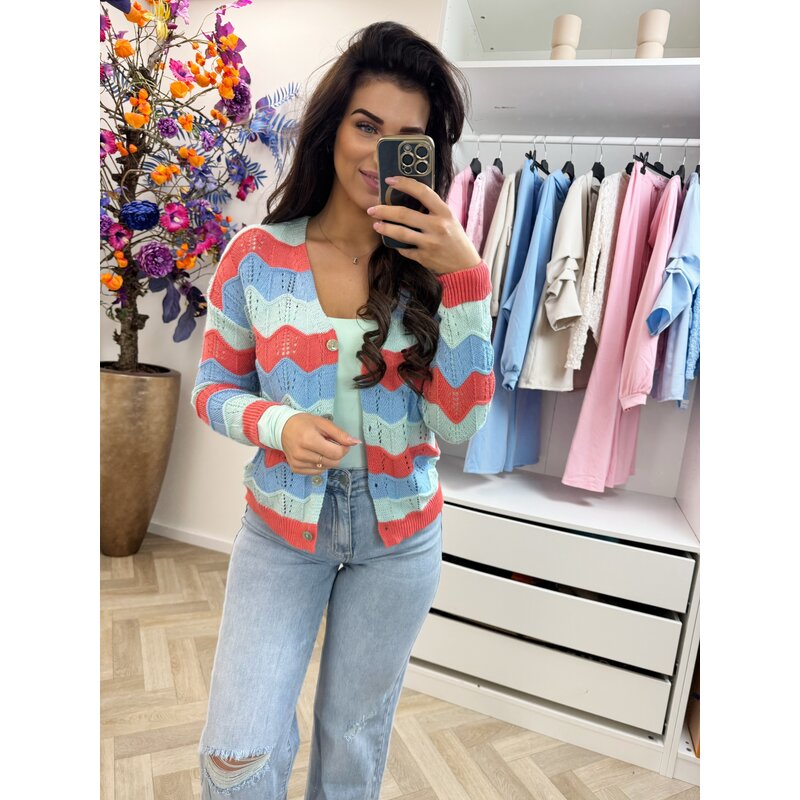 Vest Zigzag stripes mint