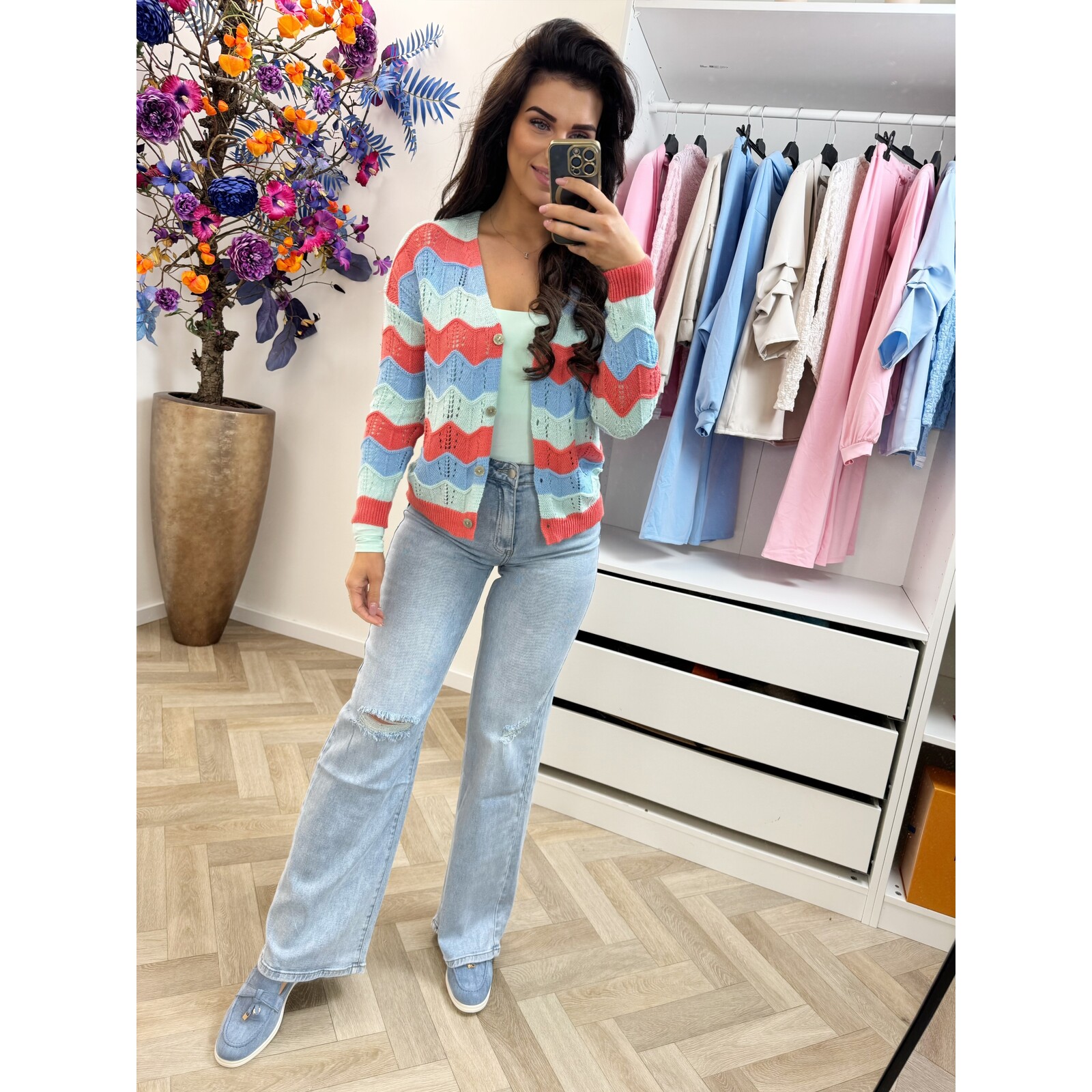 Vest Zigzag stripes mint