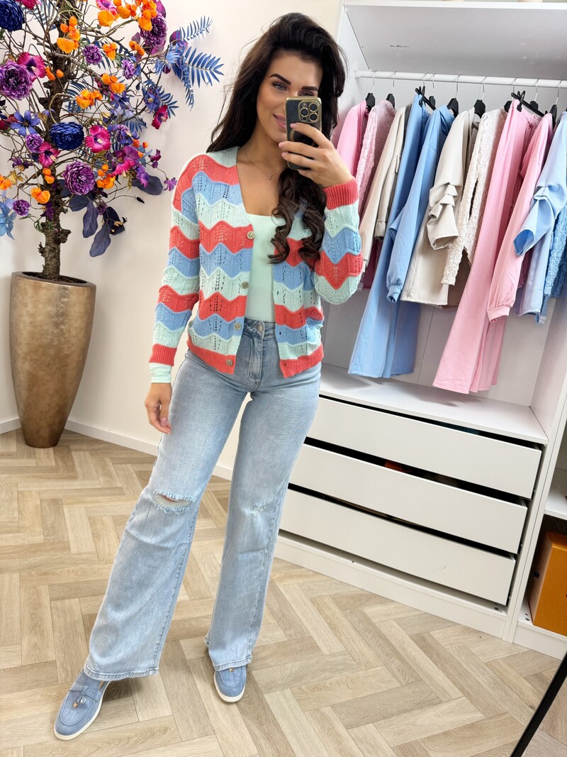 Vest Zigzag stripes mint