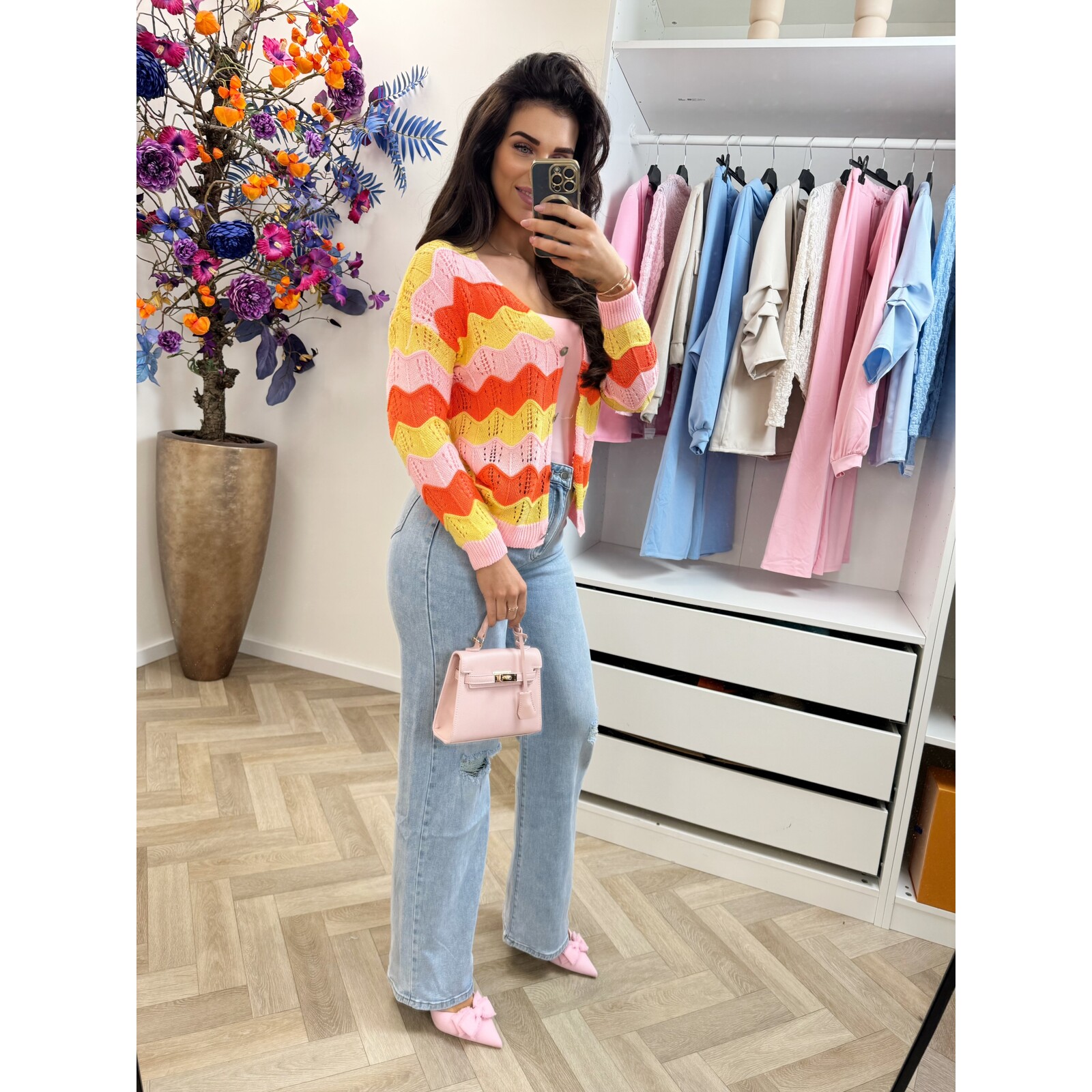 Vest zigzag stripes Yellow