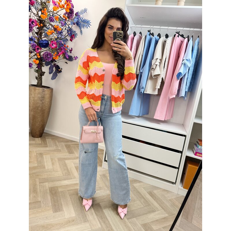 Vest zigzag stripes Yellow