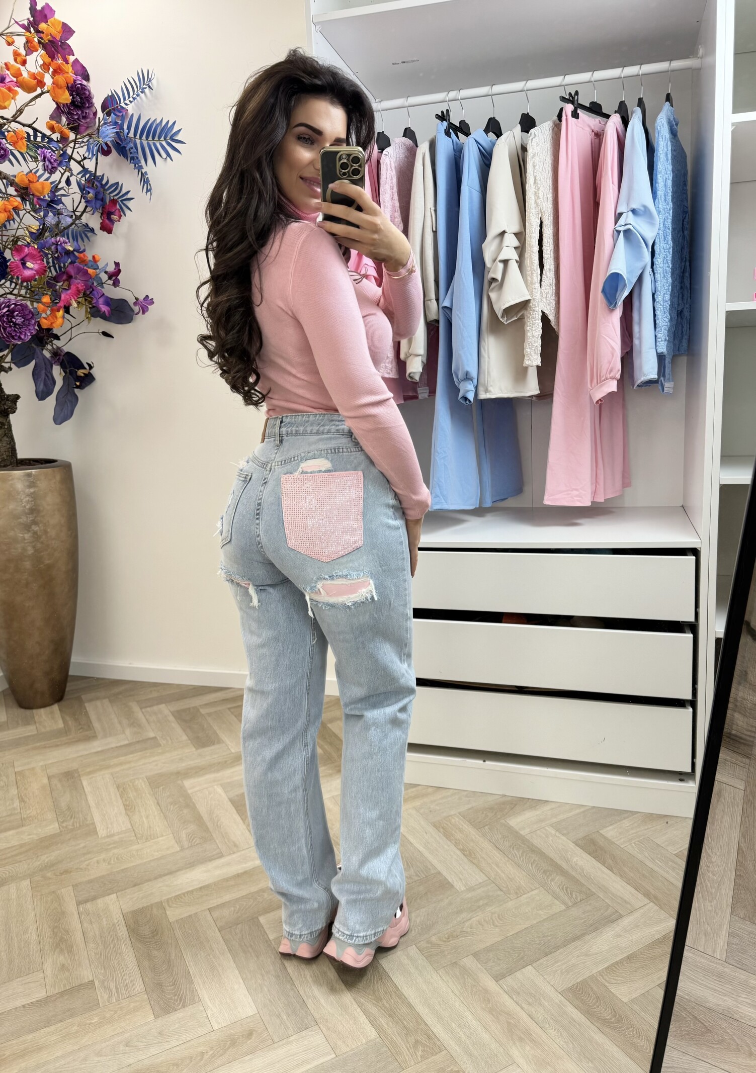 Luxe Jeans Pink Diamonds A3976