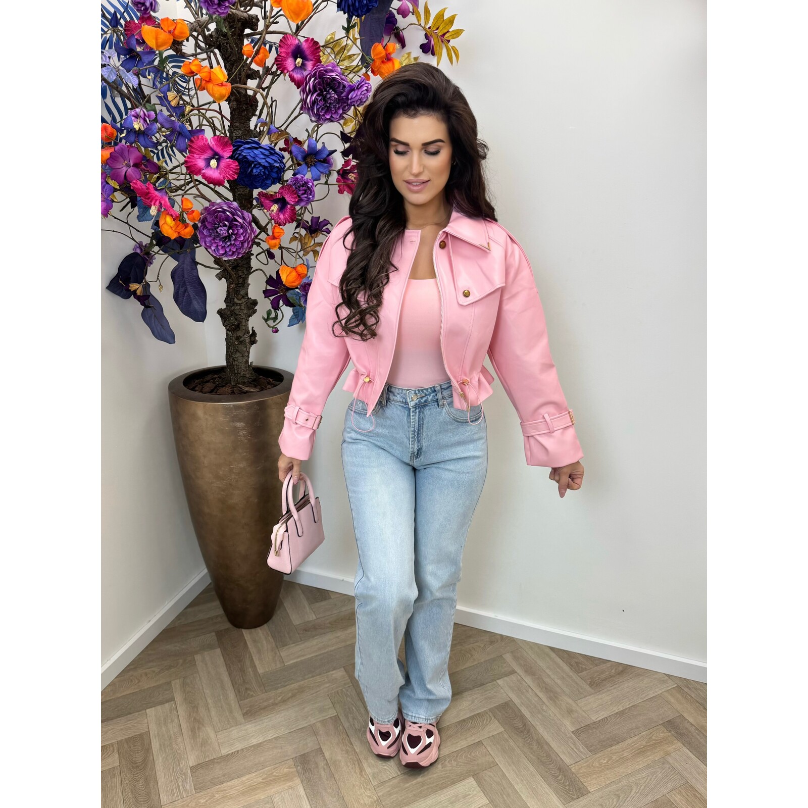 Jacket Emma leder style WE1005 Pink