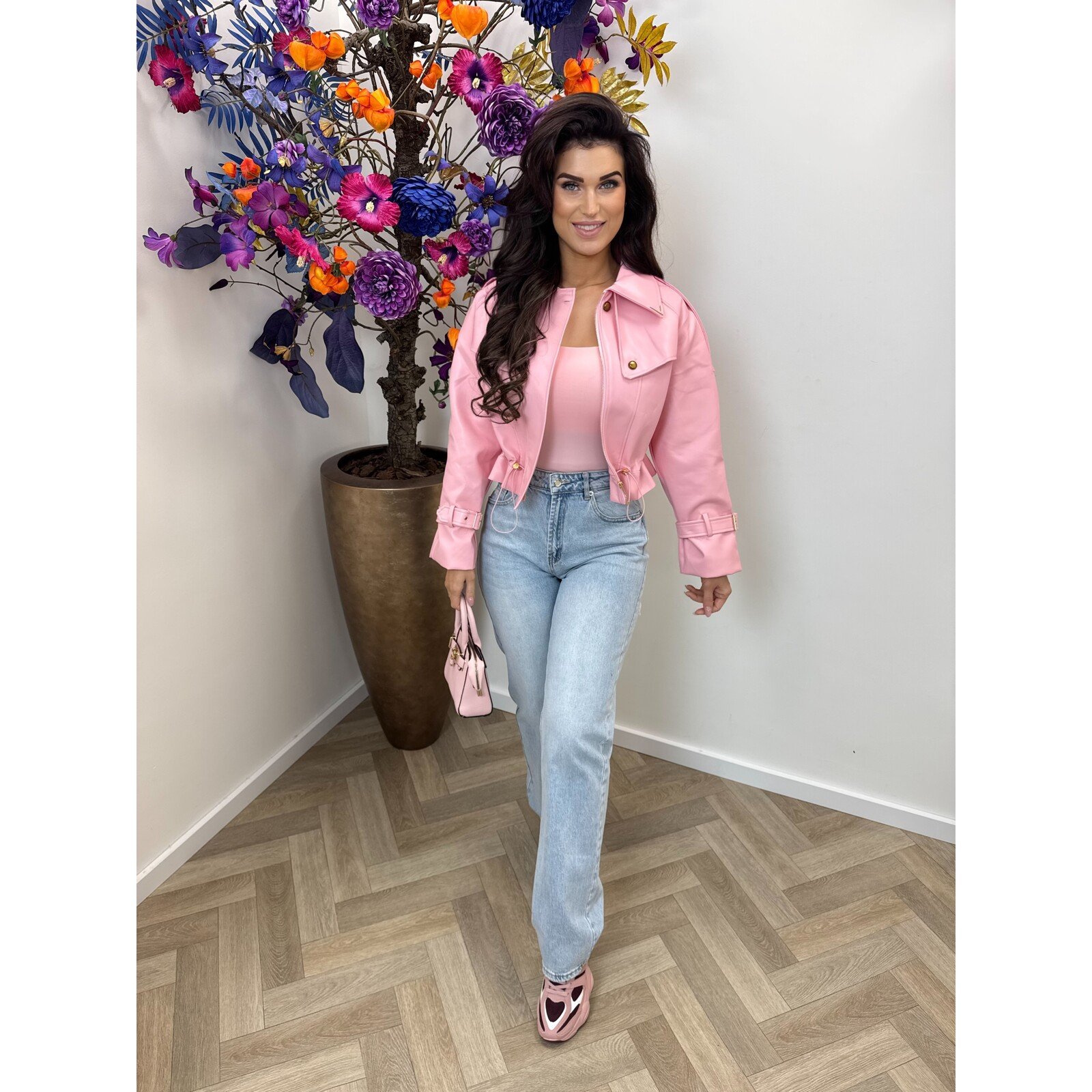 Jacket Emma leder style WE1005 Pink