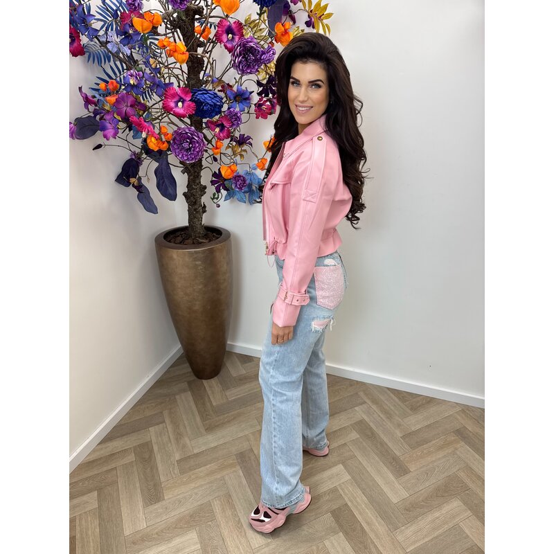 Jacket Emma leder style WE1005 Pink