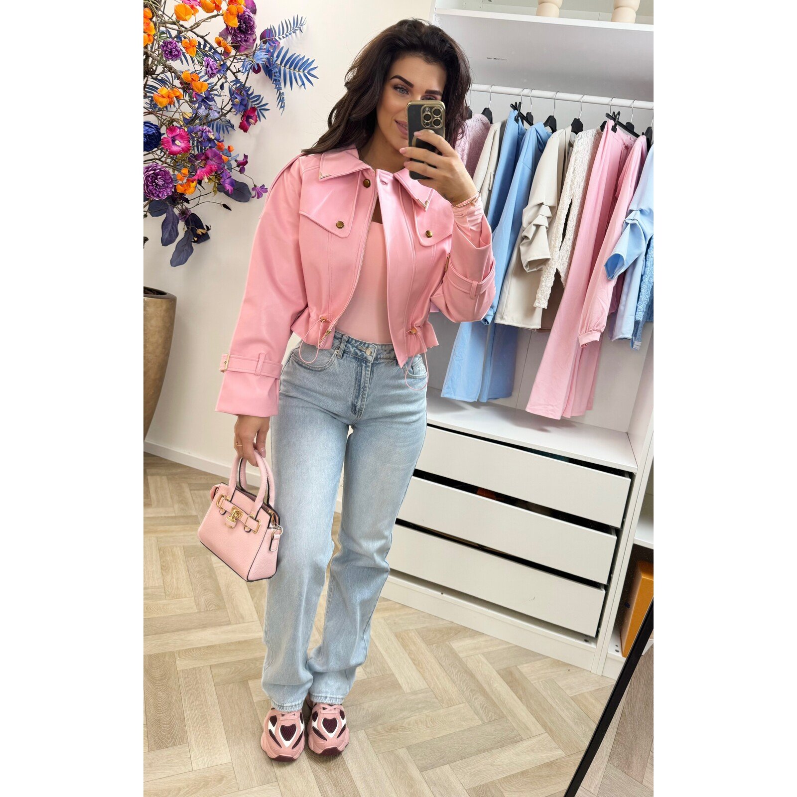 Jacket Emma leder style WE1005 Pink