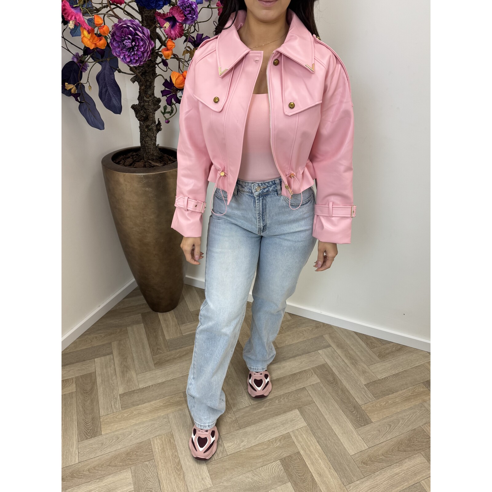 Jacket Emma leder style WE1005 Pink