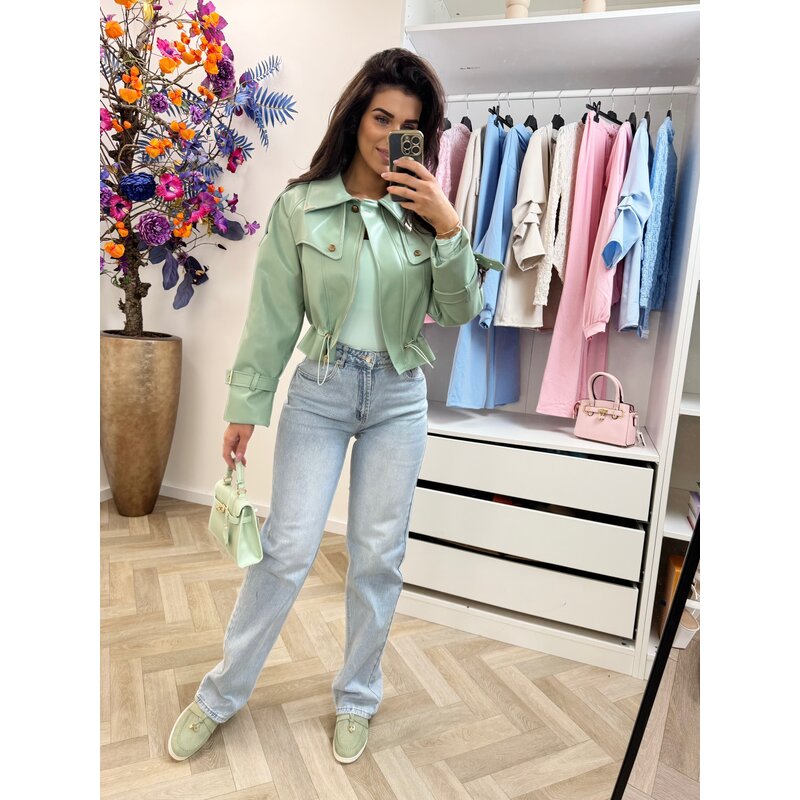 Jacket Emma leder style WE1005 Mint