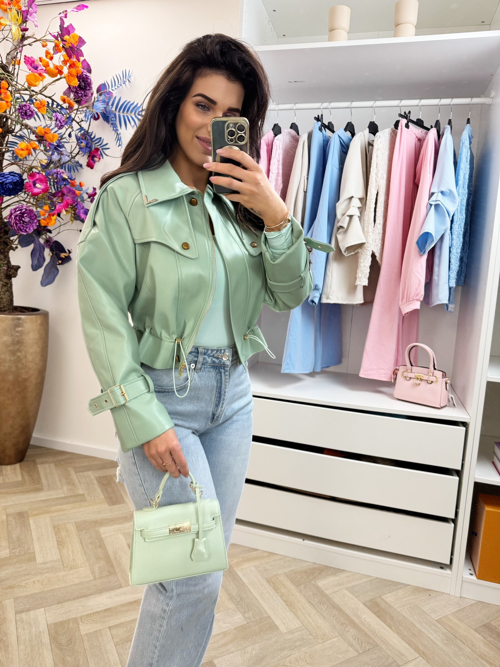 Jacket Emma leder style WE1005 Mint