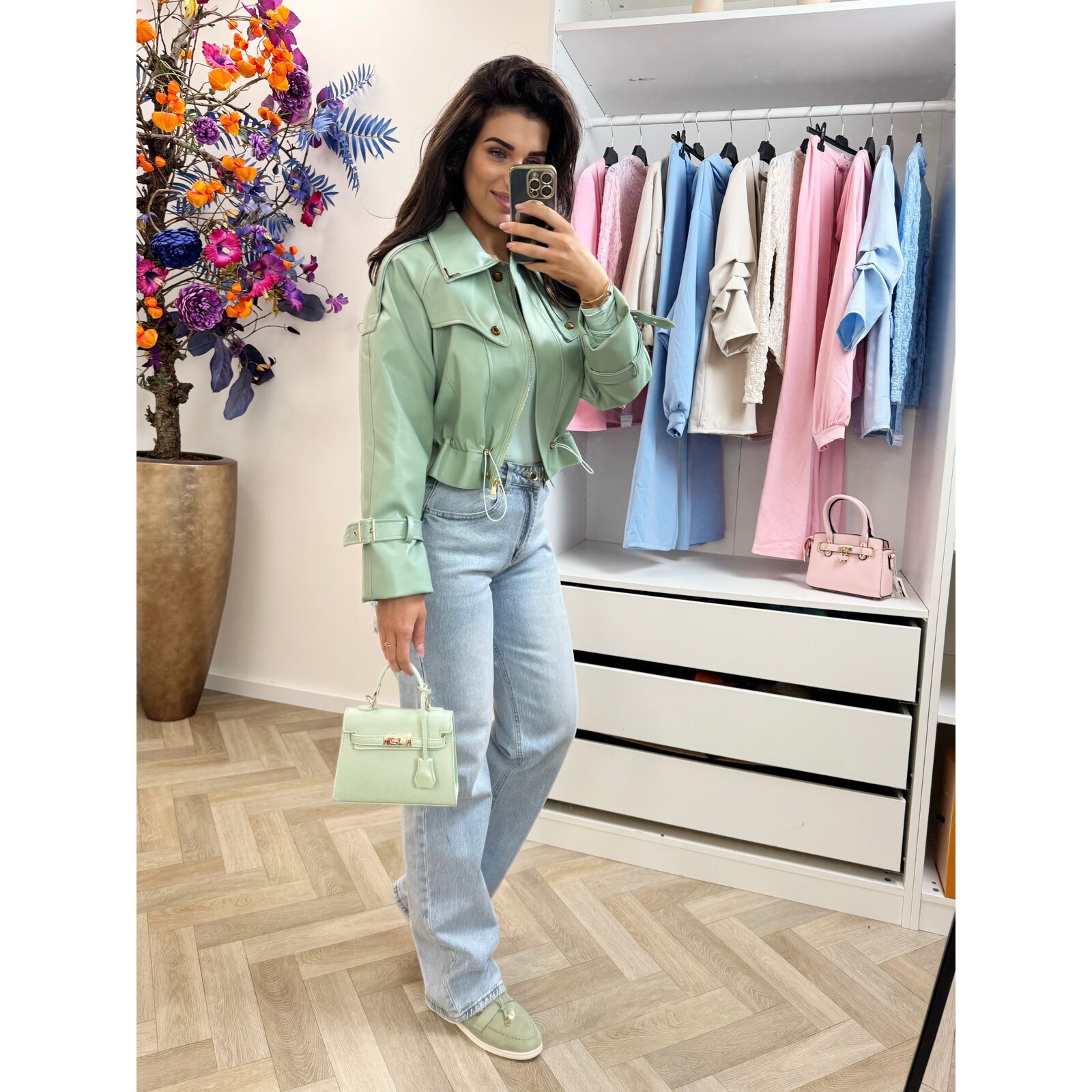 Jacket Emma leder style WE1005 Mint