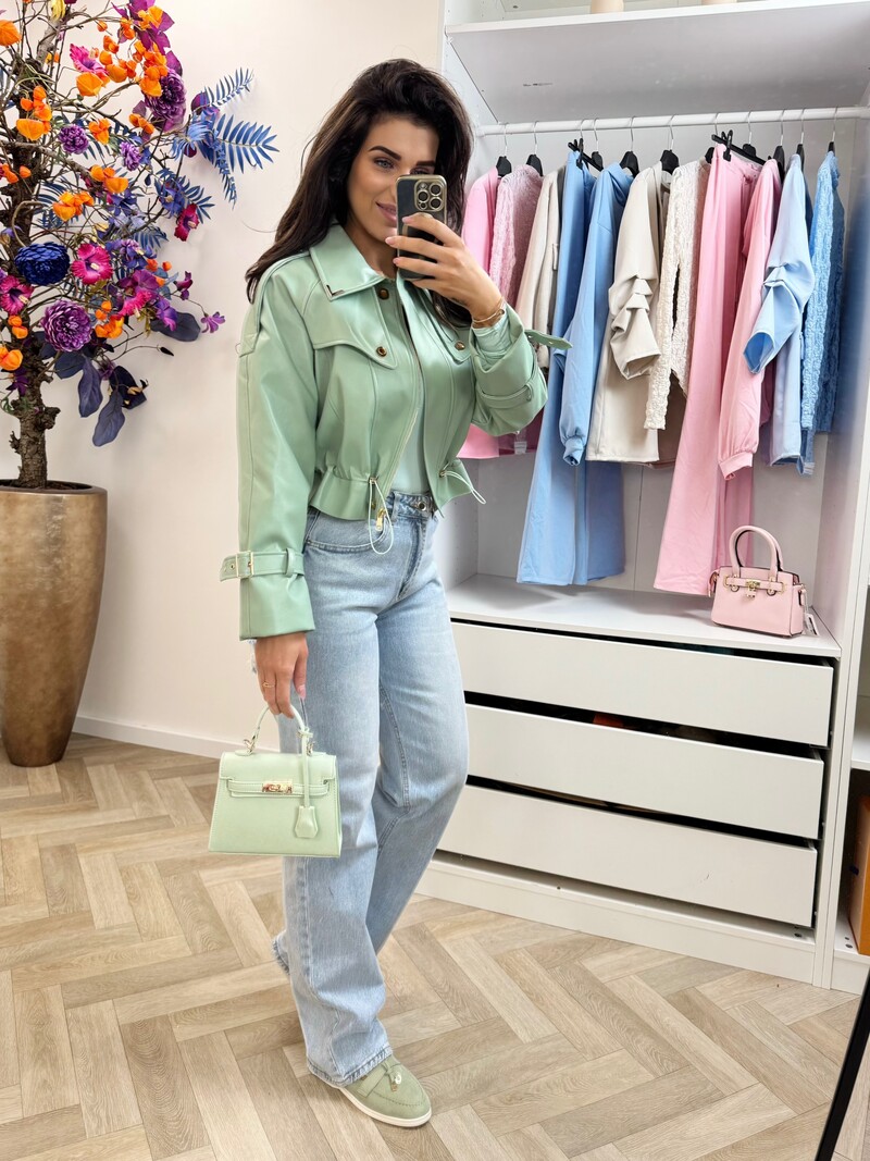 Jacket Emma leder style WE1005 Mint
