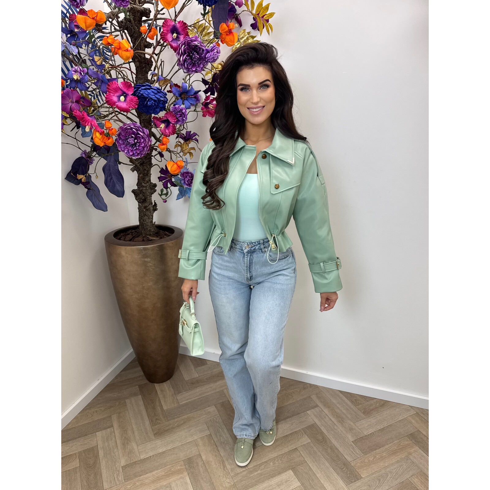 Jacket Emma leder style WE1005 Mint