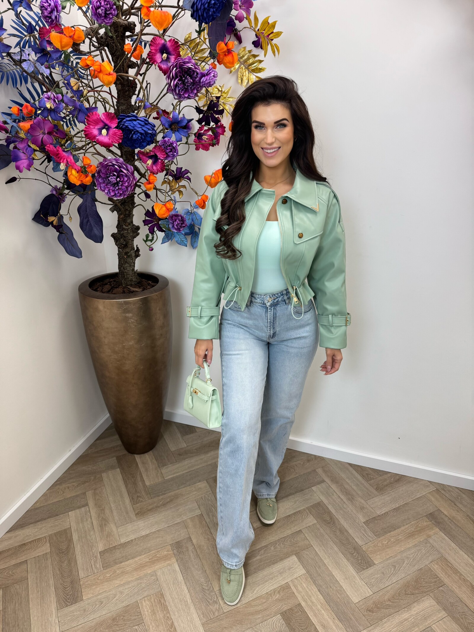 Jacket Emma leder style WE1005 Mint