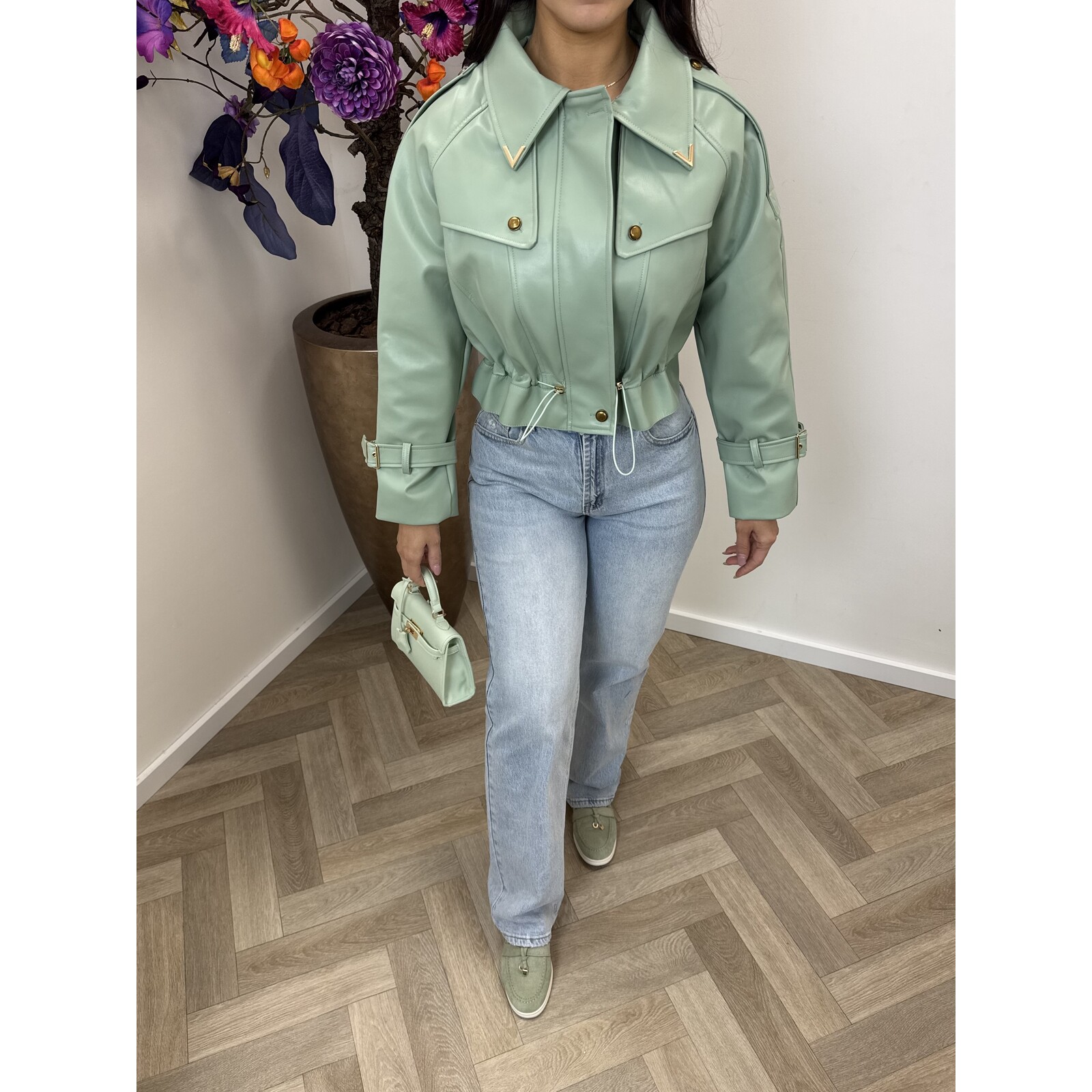 Jacket Emma leder style WE1005 Mint