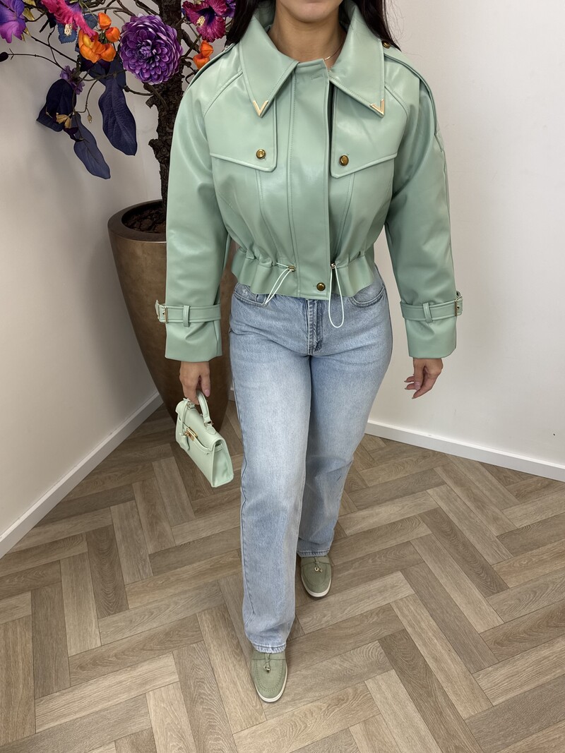 Jacket Emma leder style WE1005 Mint