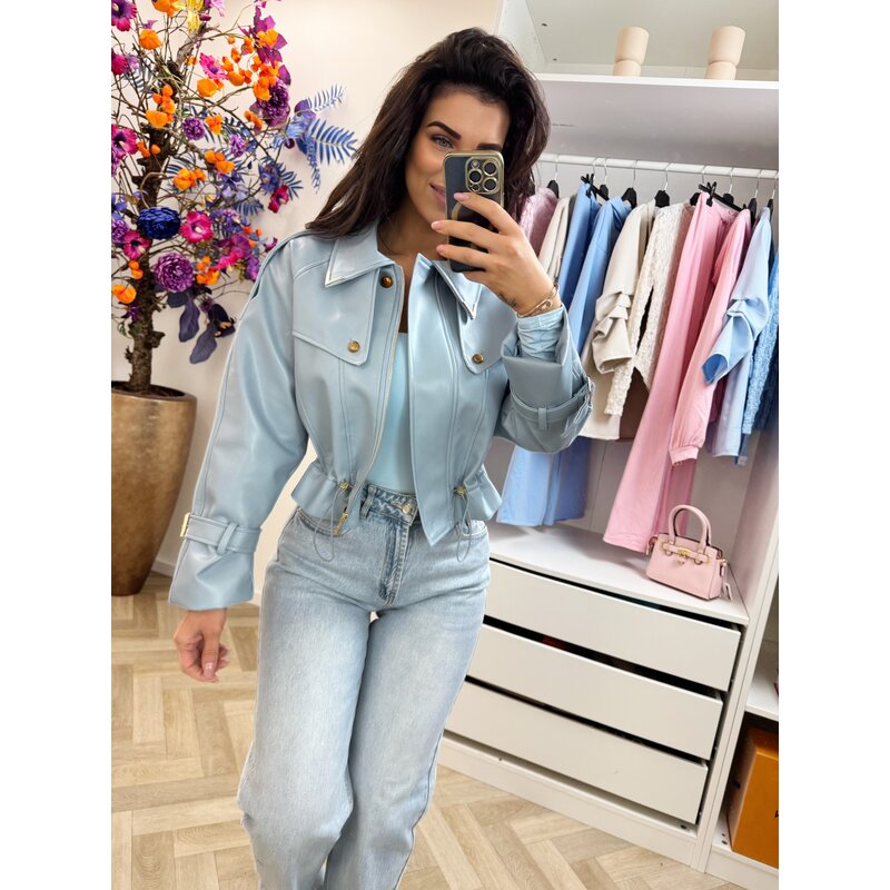 Jacket Emma leder style WE1005 Light Blue