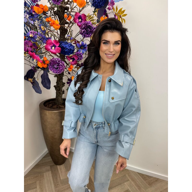 Jacket Emma leder style WE1005 Light Blue