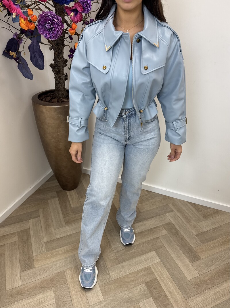 Jacket Emma leder style WE1005 Light Blue