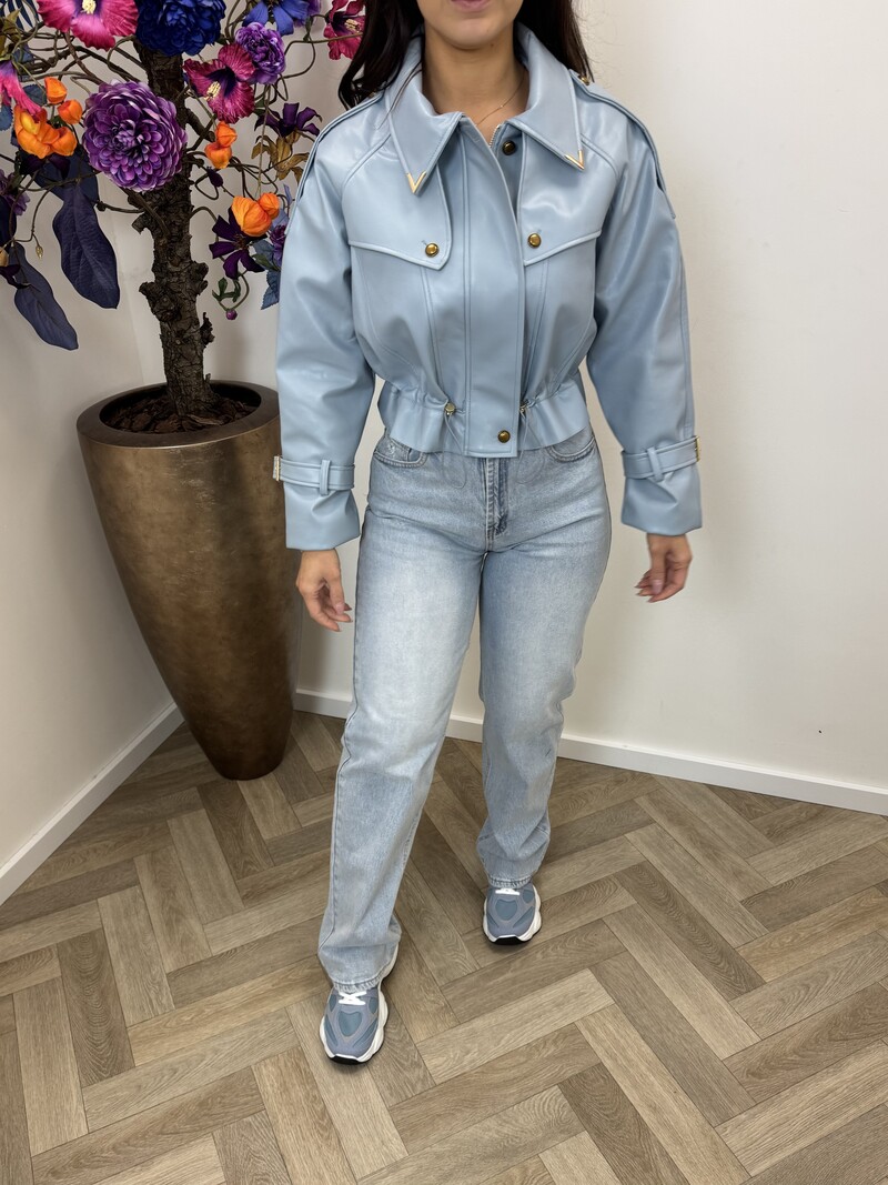 Jacket Emma leder style WE1005 Light Blue