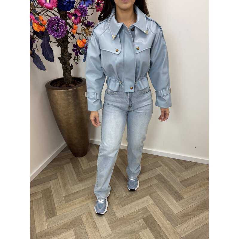 Jacket Emma leder style WE1005 Light Blue