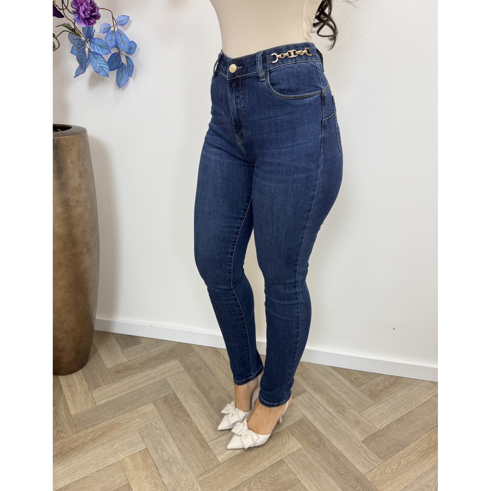 Jeans skinny Blue with Gold detail H2733