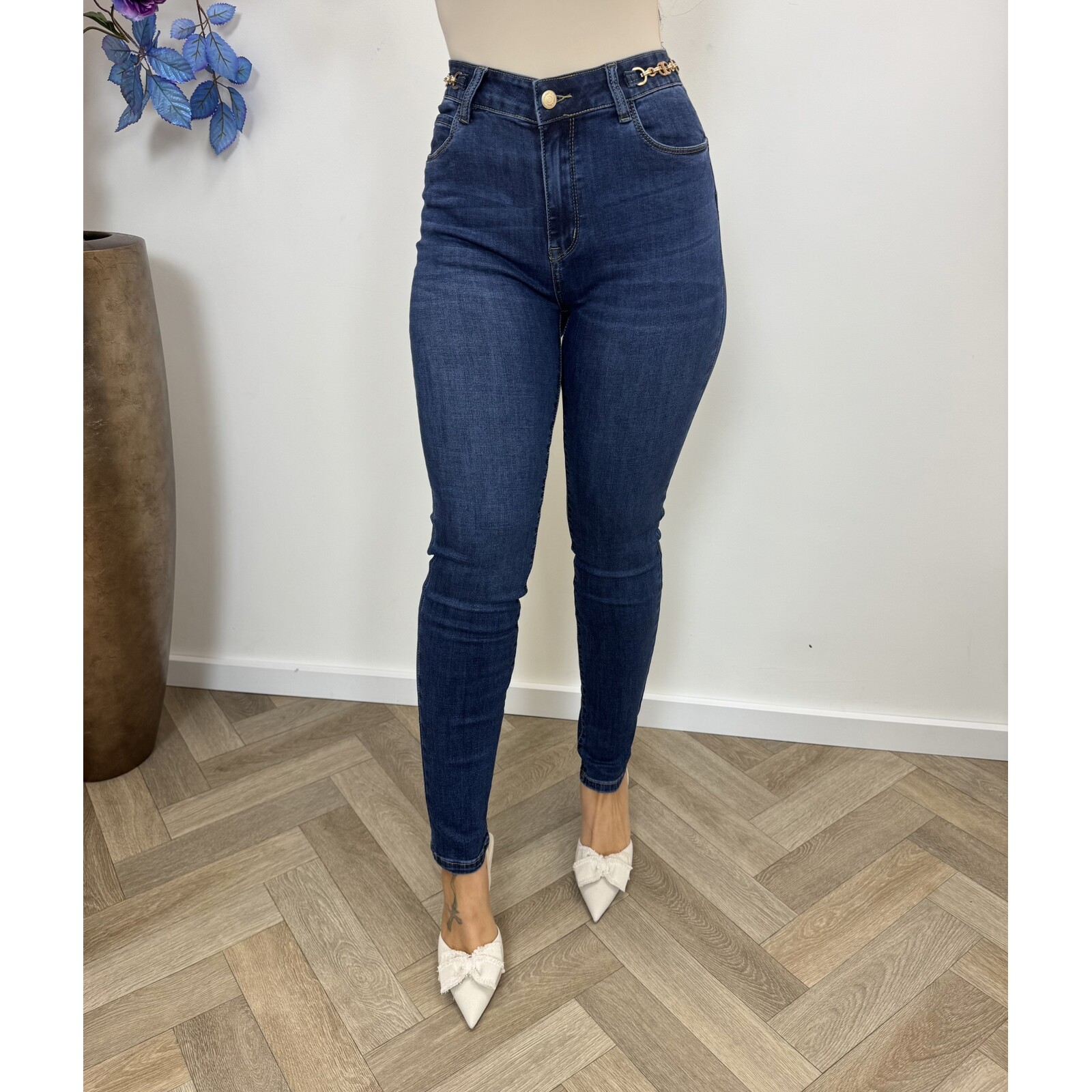 Jeans skinny Blue with Gold detail H2733