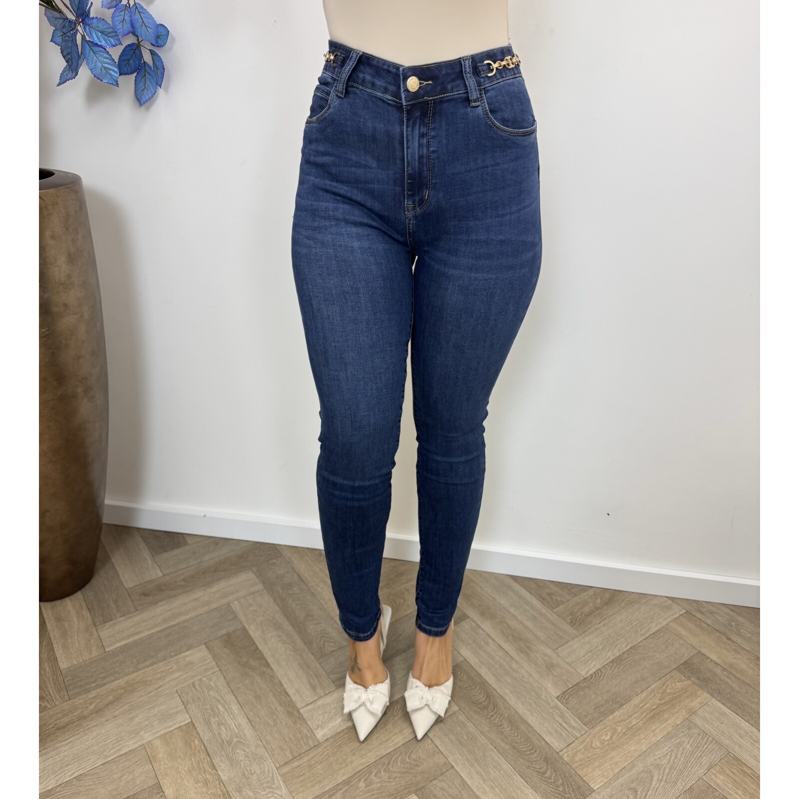 Jeans skinny Blue with Gold detail H2733