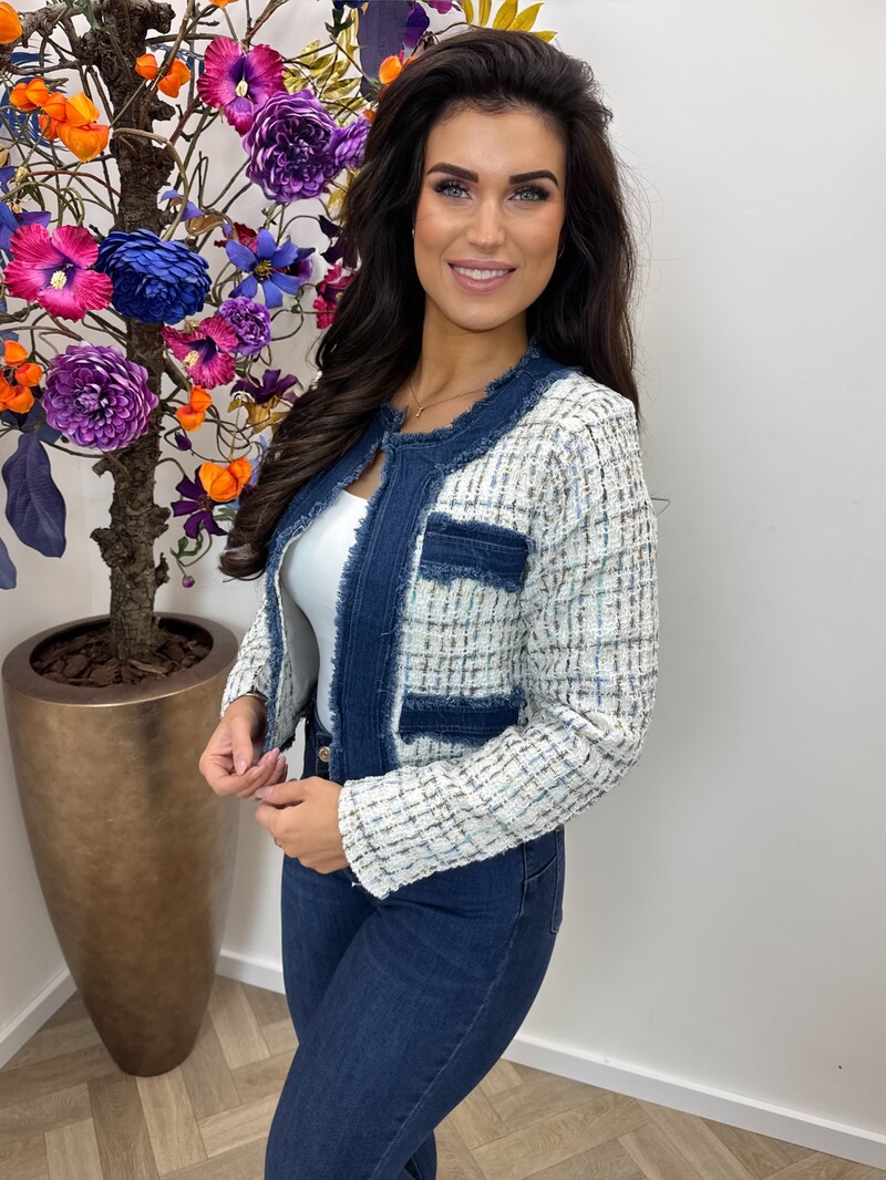 Jacket denim tweed 10222 White