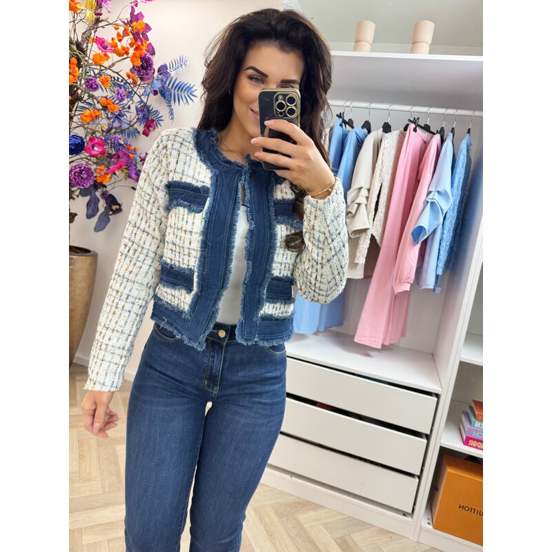 Jacket denim tweed 10222 White